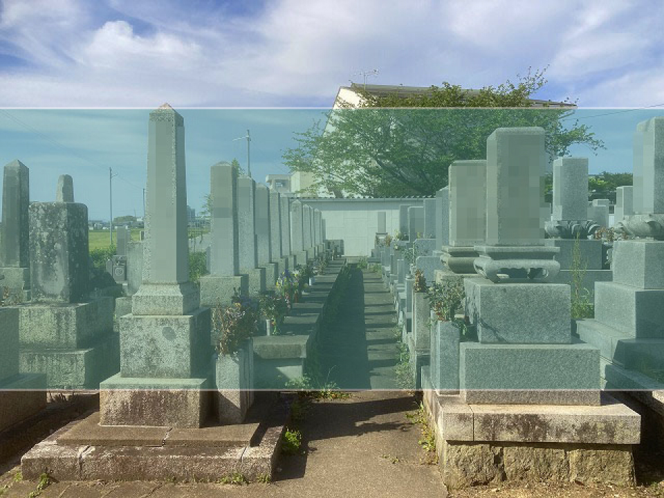 出新田南墓地の墓地風景