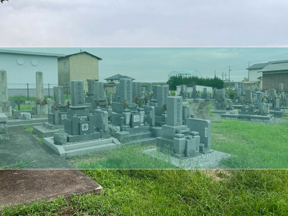 升田中央共同墓地の墓地風景