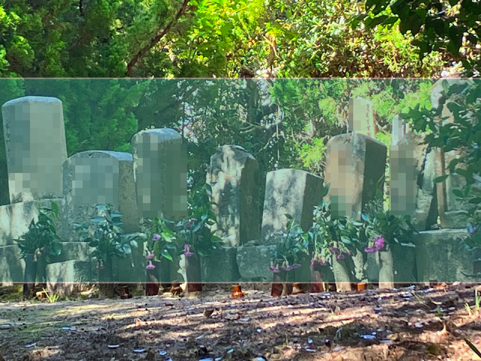 夫婦岩墓地の墓地風景