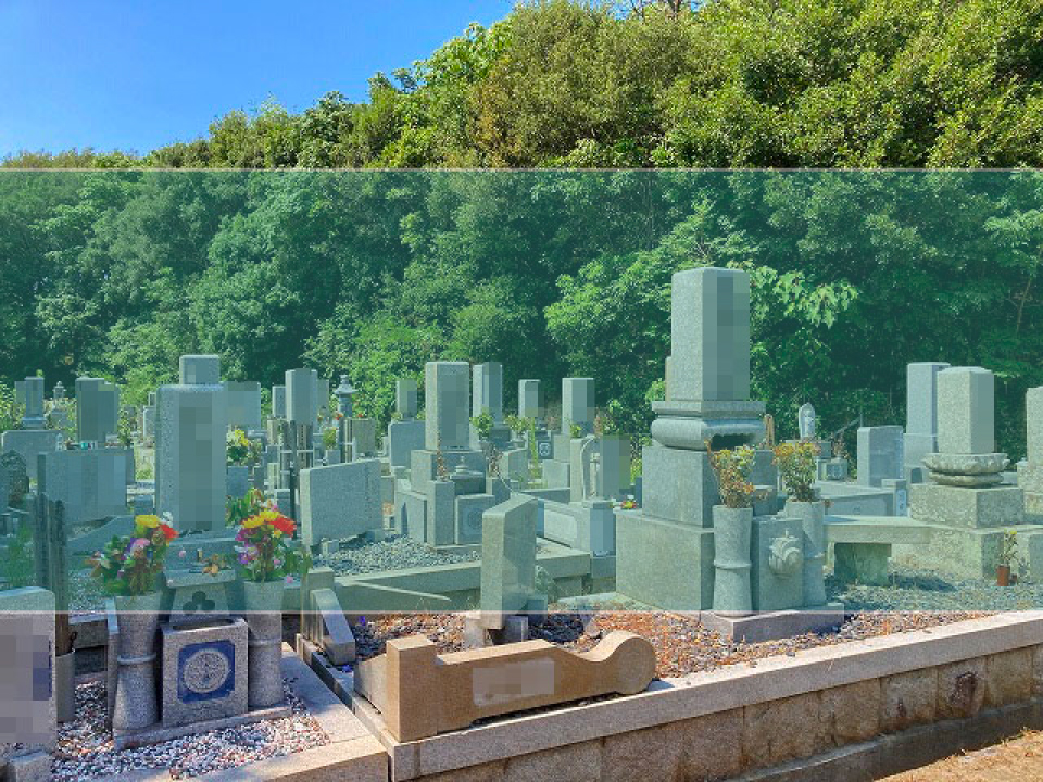 淡路市営室津墓地の墓地風景