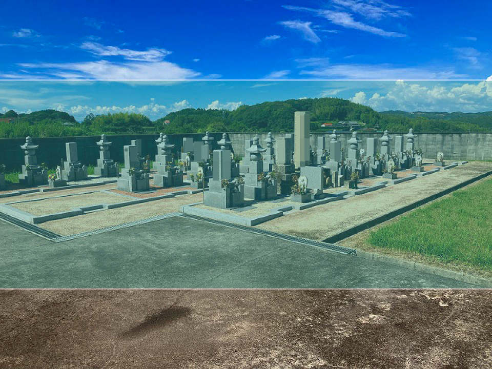 小田墓地の墓地風景