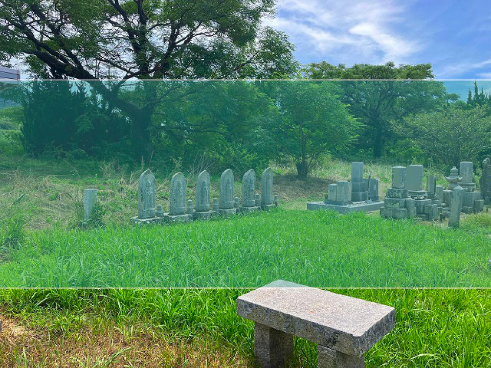 尾崎墓地の墓地風景