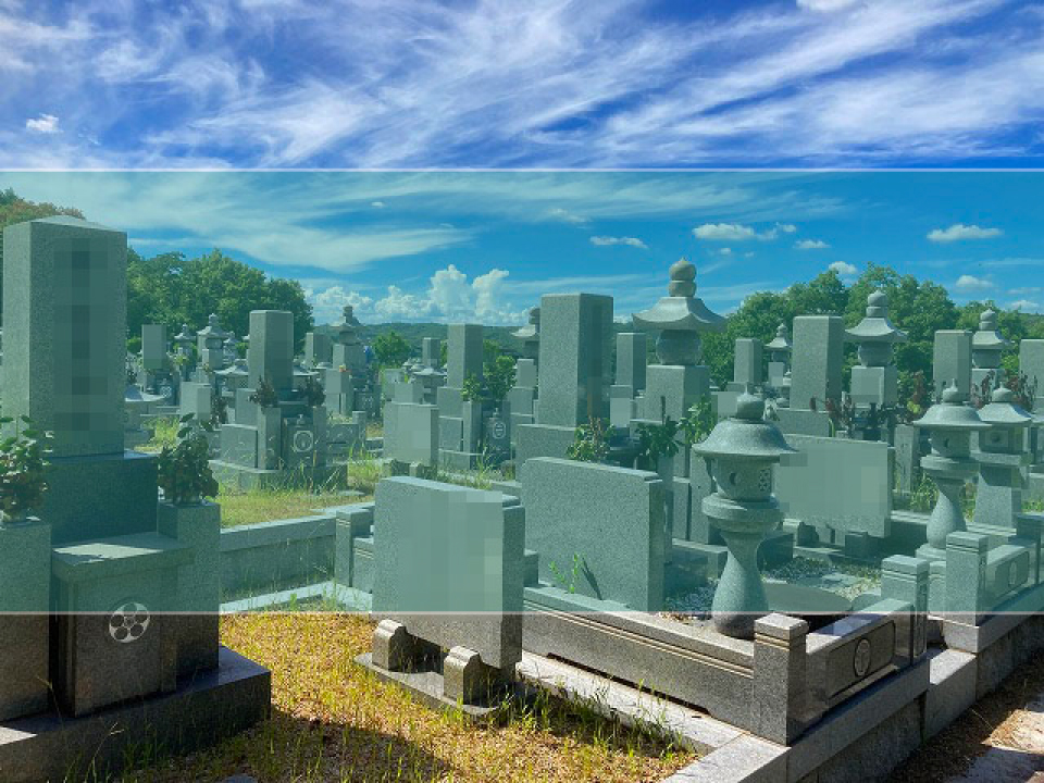 御坂の里霊園の墓地風景