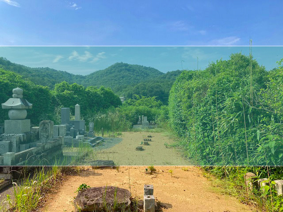 東本庄墓地の墓地風景