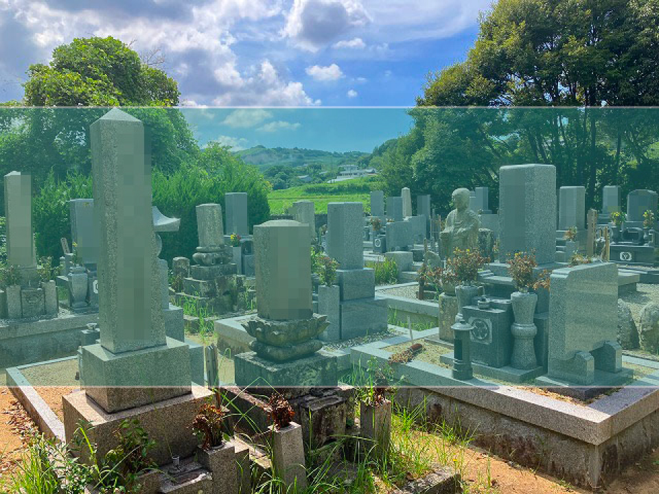 東浦河内墓地の墓地風景