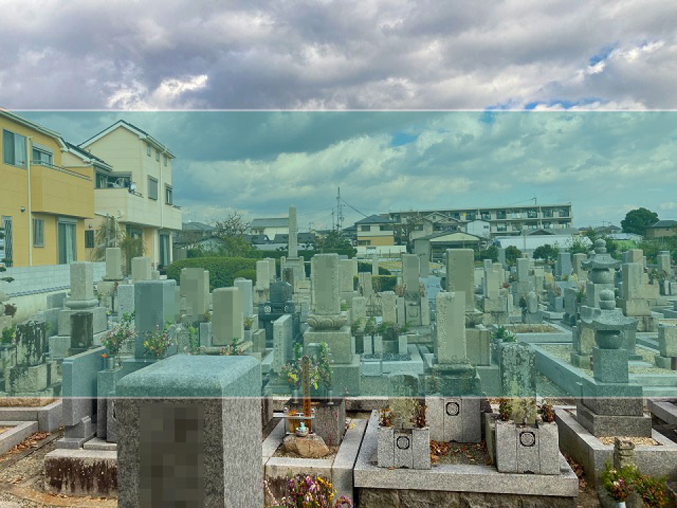 東野墓地の墓地風景