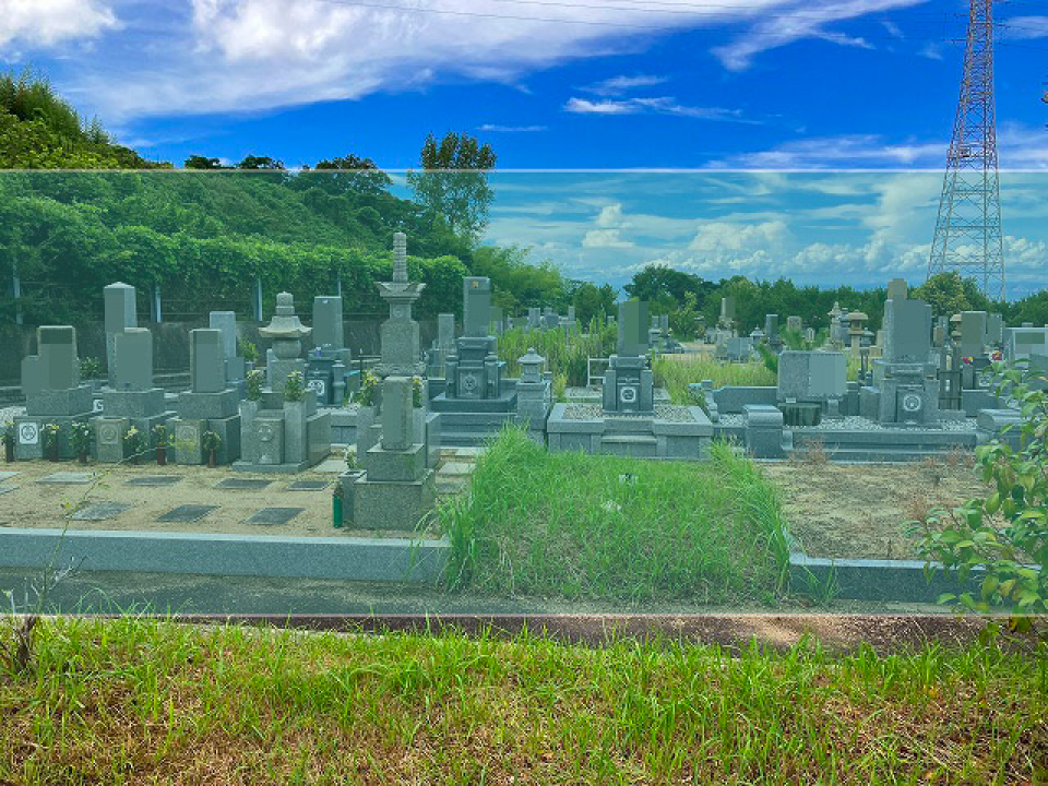 淡路市営富島霊園の墓地風景