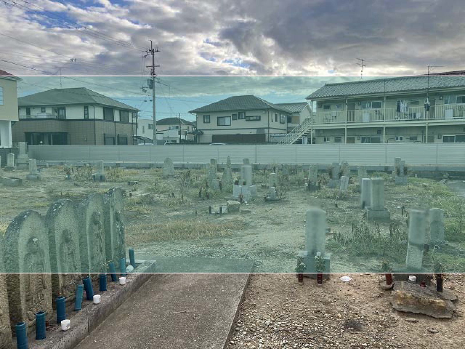 粟津南墓地の墓地風景