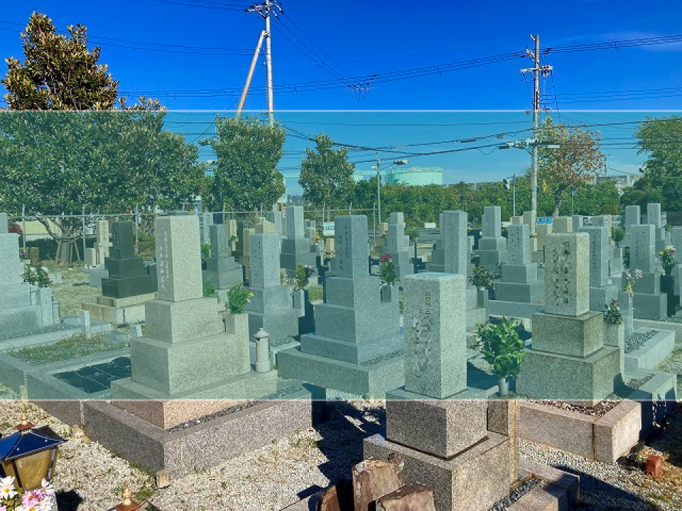 西桑津墓地の墓地風景