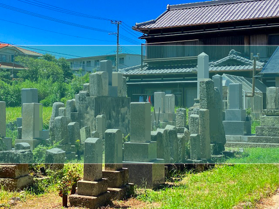 野島妙見堂墓地の墓地風景