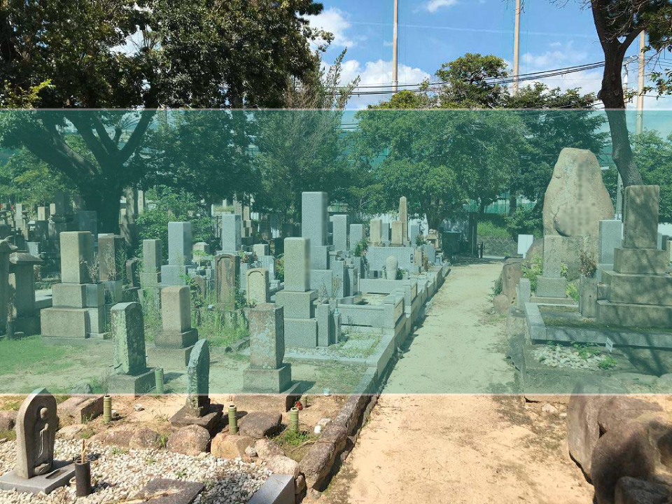 神戸市立魚崎墓地の墓地風景